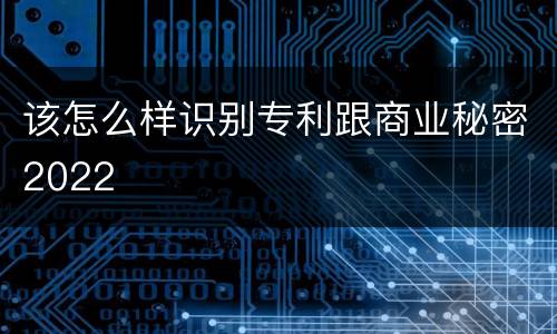 该怎么样识别专利跟商业秘密2022