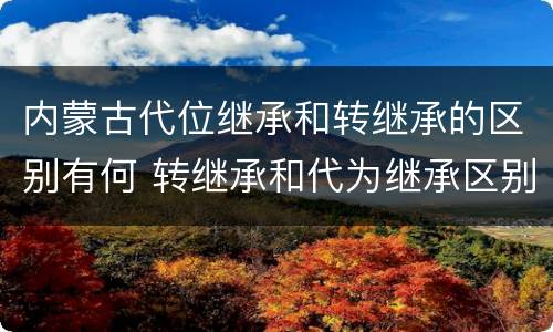内蒙古代位继承和转继承的区别有何 转继承和代为继承区别