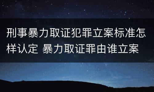 刑事暴力取证犯罪立案标准怎样认定 暴力取证罪由谁立案