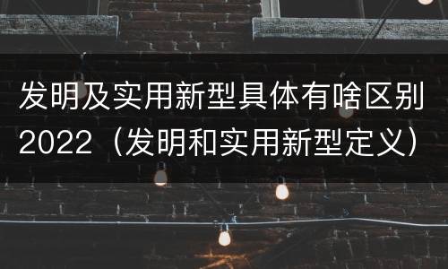 发明及实用新型具体有啥区别2022（发明和实用新型定义）