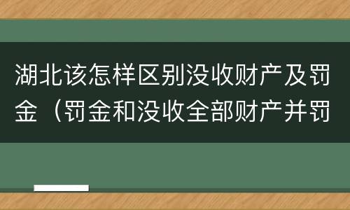 湖北该怎样区别没收财产及罚金（罚金和没收全部财产并罚）