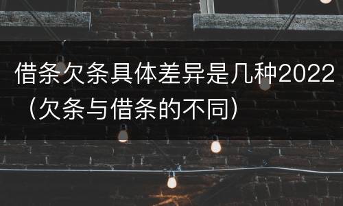 借条欠条具体差异是几种2022（欠条与借条的不同）