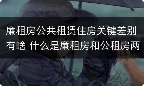 廉租房公共租赁住房关键差别有啥 什么是廉租房和公租房两个有什么特点