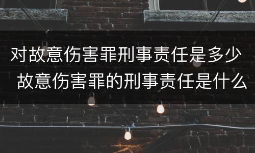 对故意伤害罪刑事责任是多少 故意伤害罪的刑事责任是什么