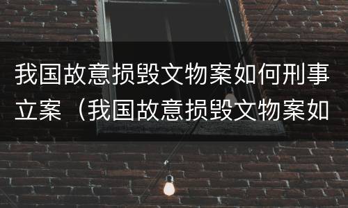 我国故意损毁文物案如何刑事立案（我国故意损毁文物案如何刑事立案侦查）