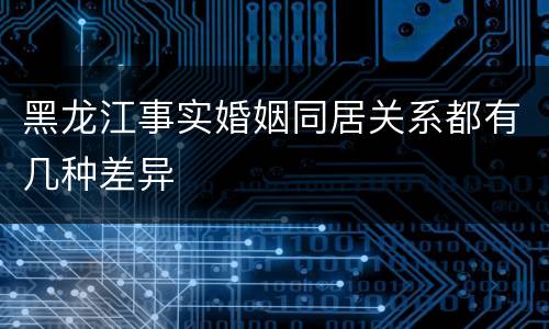 黑龙江事实婚姻同居关系都有几种差异