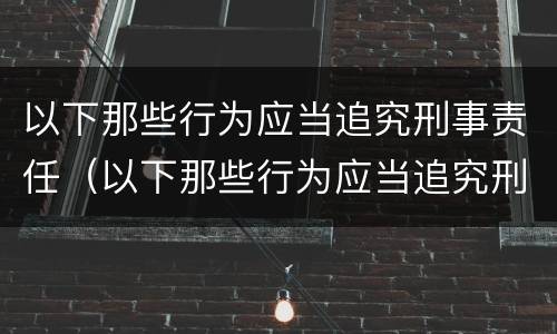 以下那些行为应当追究刑事责任（以下那些行为应当追究刑事责任）