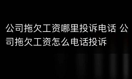 公司拖欠工资哪里投诉电话 公司拖欠工资怎么电话投诉