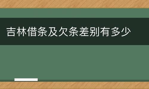 吉林借条及欠条差别有多少