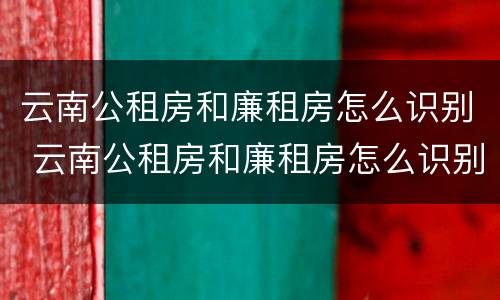 云南公租房和廉租房怎么识别 云南公租房和廉租房怎么识别出来的