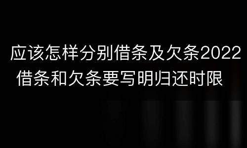 应该怎样分别借条及欠条2022 借条和欠条要写明归还时限