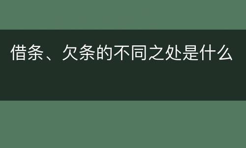 借条、欠条的不同之处是什么