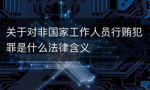 关于对非国家工作人员行贿犯罪是什么法律含义