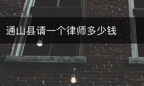 通山县请一个律师多少钱