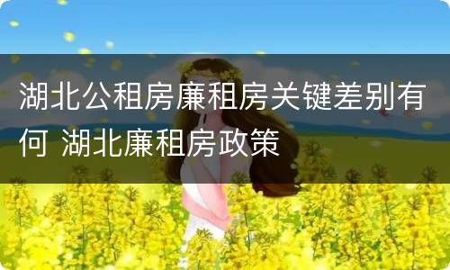 湖北公租房廉租房关键差别有何 湖北廉租房政策