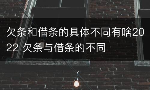欠条和借条的具体不同有啥2022 欠条与借条的不同