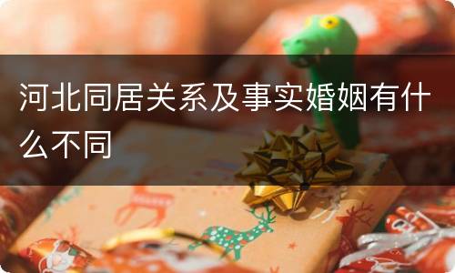 河北同居关系及事实婚姻有什么不同