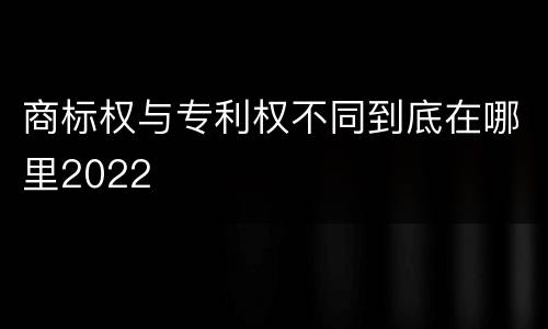 商标权与专利权不同到底在哪里2022