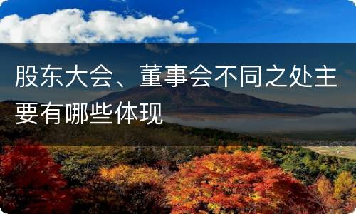 股东大会、董事会不同之处主要有哪些体现