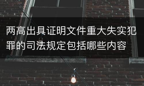 两高出具证明文件重大失实犯罪的司法规定包括哪些内容
