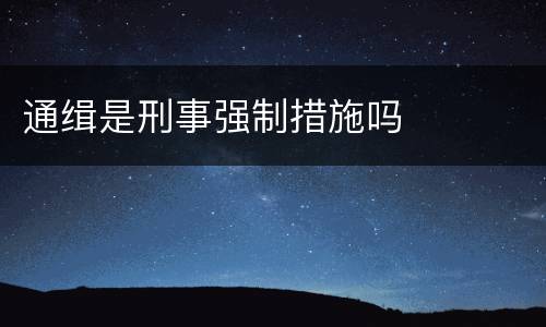 通缉是刑事强制措施吗