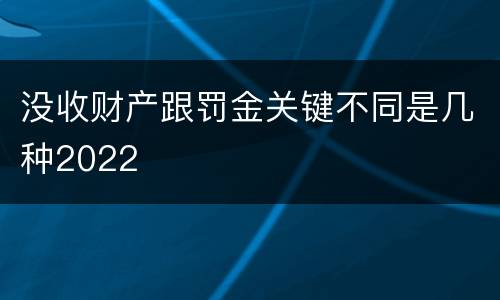 没收财产跟罚金关键不同是几种2022