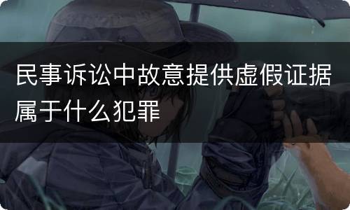 民事诉讼中故意提供虚假证据属于什么犯罪