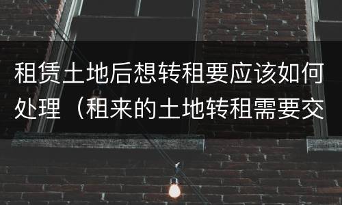 租赁土地后想转租要应该如何处理（租来的土地转租需要交什么税）