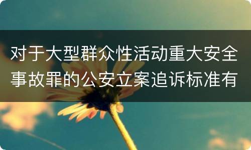 对于大型群众性活动重大安全事故罪的公安立案追诉标准有怎样的规定