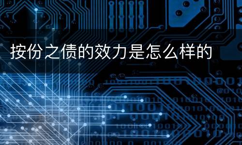 按份之债的效力是怎么样的