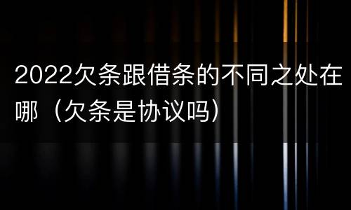 2022欠条跟借条的不同之处在哪（欠条是协议吗）