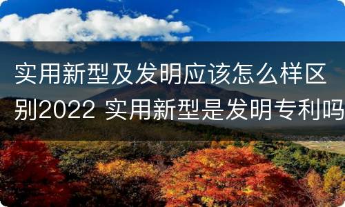 实用新型及发明应该怎么样区别2022 实用新型是发明专利吗