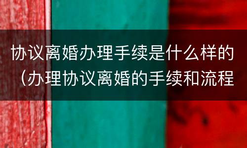 协议离婚办理手续是什么样的（办理协议离婚的手续和流程）