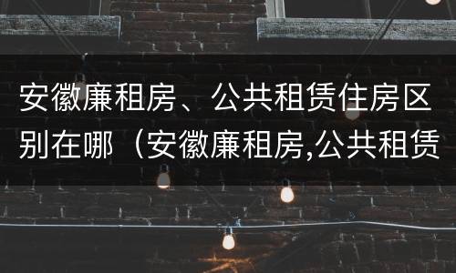 安徽廉租房、公共租赁住房区别在哪（安徽廉租房,公共租赁住房区别在哪儿）