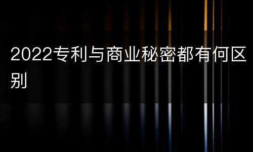 2022专利与商业秘密都有何区别