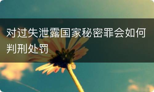对过失泄露国家秘密罪会如何判刑处罚