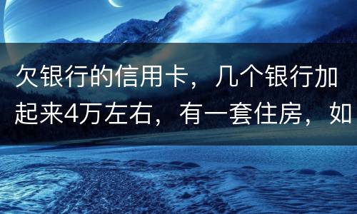欠银行的信用卡，几个银行加起来4万左右，有一套住房，如果银行起诉会咋样