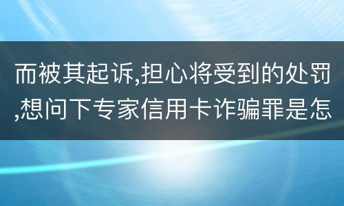而被其起诉,担心将受到的处罚,想问下专家信用卡诈骗罪是怎样判罚的
