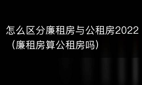 怎么区分廉租房与公租房2022（廉租房算公租房吗）