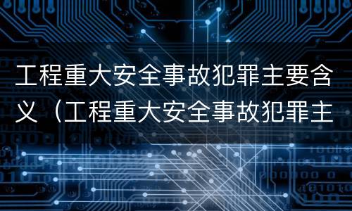 工程重大安全事故犯罪主要含义（工程重大安全事故犯罪主要含义是）