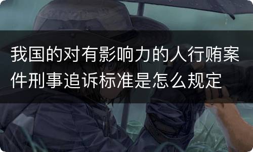 我国的对有影响力的人行贿案件刑事追诉标准是怎么规定