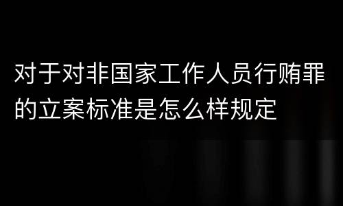 对于对非国家工作人员行贿罪的立案标准是怎么样规定