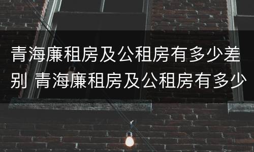 青海廉租房及公租房有多少差别 青海廉租房及公租房有多少差别呢