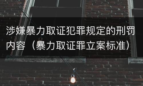 涉嫌暴力取证犯罪规定的刑罚内容（暴力取证罪立案标准）