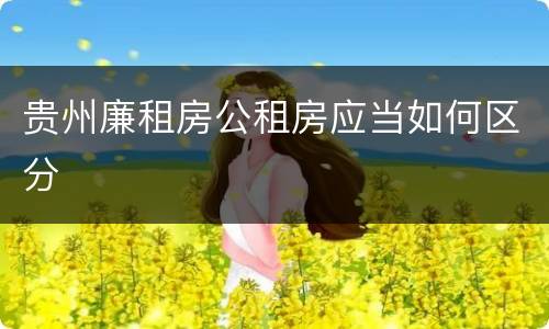 贵州廉租房公租房应当如何区分
