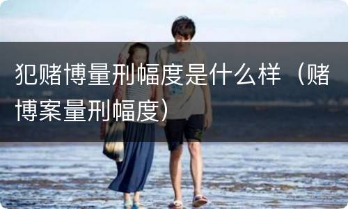 犯赌博量刑幅度是什么样（赌博案量刑幅度）