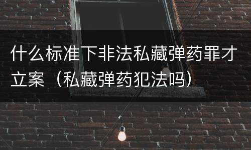 什么标准下非法私藏弹药罪才立案（私藏弹药犯法吗）