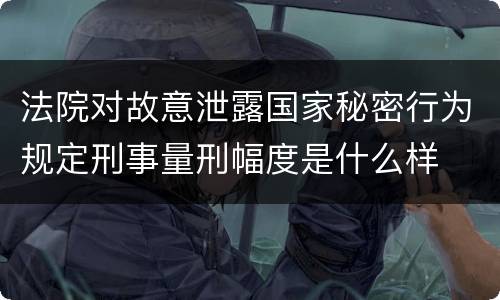 法院对故意泄露国家秘密行为规定刑事量刑幅度是什么样