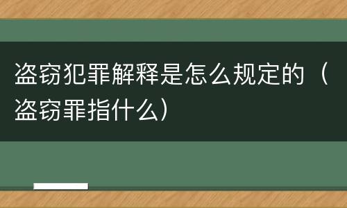 盗窃犯罪解释是怎么规定的（盗窃罪指什么）