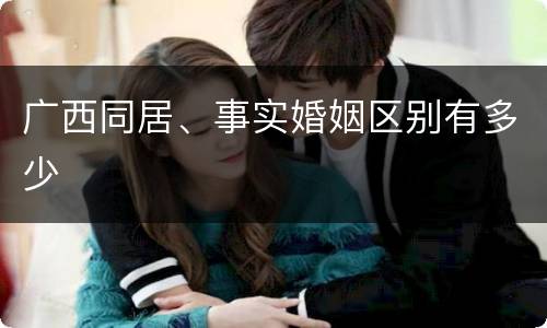 广西同居、事实婚姻区别有多少